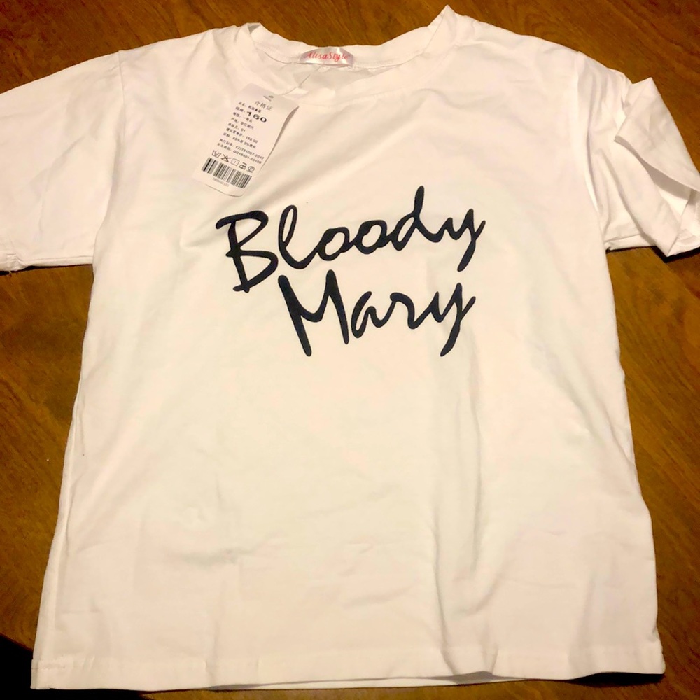 Bloody Mary Tee NWT white stretch